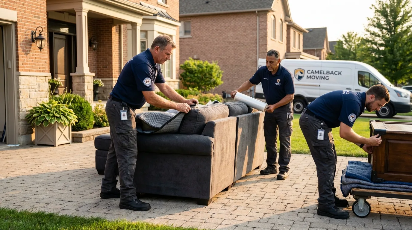 Large estate moving crew wrapping furniture in Pitman, NJ